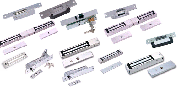 Mágneszárak - Elektromos reteszzárak - Síktapadó elektromágneses zárak - Elektromos rátétzárak - Ele