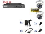 Videosec 2 kamerás IP 1080P FULL NVR 2MP dome kamera rendszer szett kábel és winchester nélkül