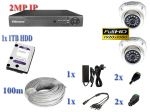 Videosec 2 kamerás IP 1080P FULL NVR 2MP dome kamera rendszer szett