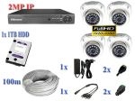 Videosec 4 kamerás IP 1080P FULL NVR 2MP dome kamera rendszer szett