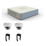 HIKVISION IP kamera rögzítő szett 2db 1,3MP-es DOME infrás kamera, tápegység, bővíthető IP kamera sz