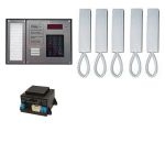 Codefon BELÉPŐ kaputelefon szett 1 o. falonkívüli házzal, táp, 5db DIGITÁLIS lakáskészülék