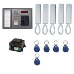 Codefon PROXY BELÉPŐ kaputelefon szett 1 o. falonkívüli házzal, táp, 5db DIGITÁLIS lakáskészülék,