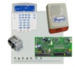 Paradox SP7000 riasztórendszer dobozzal, K35LCD FIX! szöveges kezelő, 45VA táp, PS128 szirén