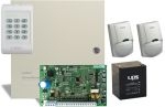 DSC PC1404 riasztórendszer csomag 2db mozgásérzékelő, 1db nyitásérzékelő 1db akkumulátor